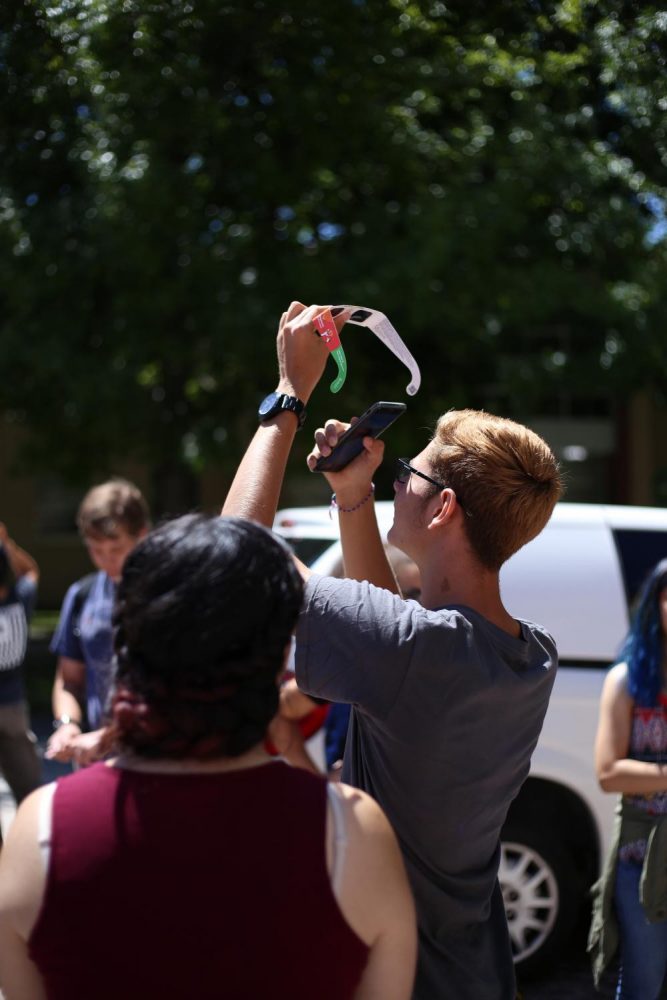 NMSU Students and Community Members participate in the Astronomy Departments Solar Eclipse Event on Monday 