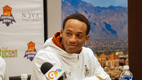 Larry Rose III during the Nova Arizona Bowl media day interview.