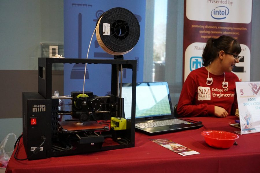 The 3-D printer featured by the Aggie Innovation Space