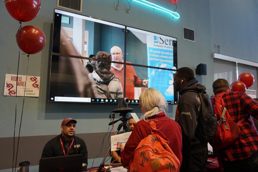 A facial tracking camera on display 