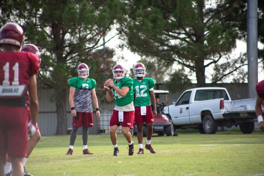 Matt Romero (left), Nick Jeanty (right) and Josh Adkins (middle) are all in contention to replace Tyler Rogers as New Mexico States QB1.