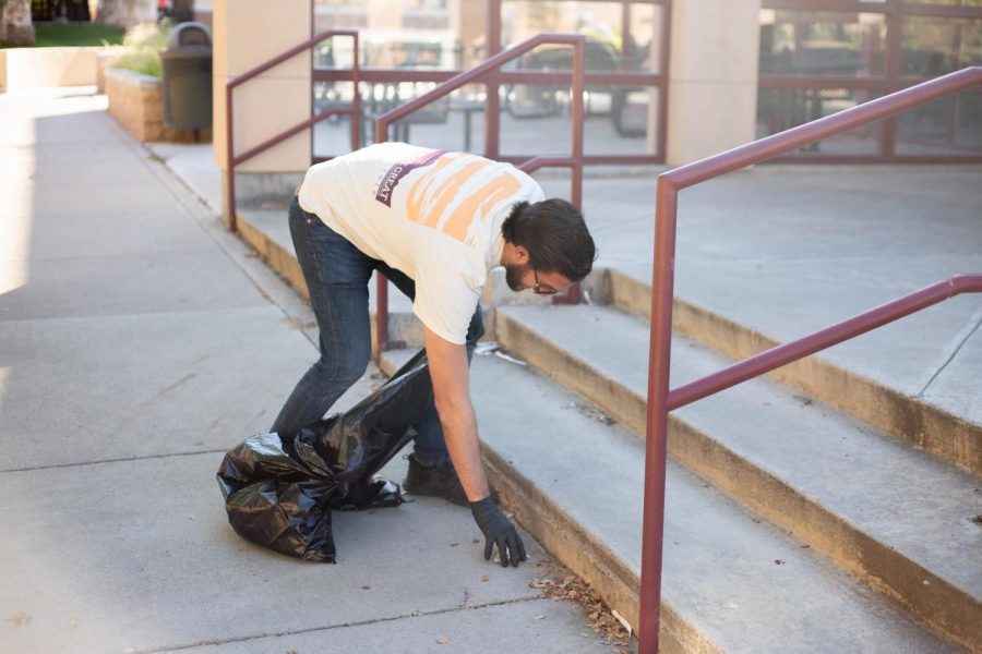 Many groups were assigned different places on campus to clean.