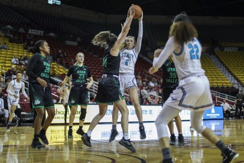 Aggie women take down UVU in gritty battle for top spot in the WAC