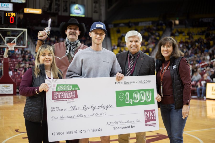 NMSU Foundation’s most recent scholarship giveaway awards several $1,000 scholarships to NMSU students throughout the season.