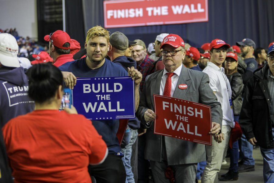 The president introduced new border wall messaging with the slogan finish the wall