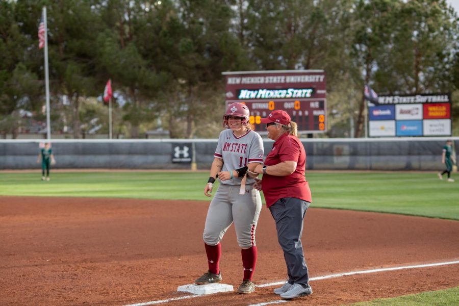 Aggie great Nikki Butler finished her career at the NMSU Softball Complex with a series sweep over UVU.