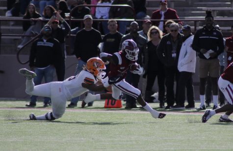 The 29 graduating Aggie seniors improve to 3-1 against UTEP after beating their highway rival 44-35.