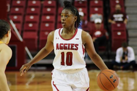 After three straight close games to start the 10`9-2020 season, the Aggies struggle to keep up with New Mexico.