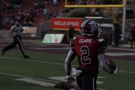 OJ Clark takes the punt return to the house, marking the first punt return for a touchdown since 2008 for NM State.