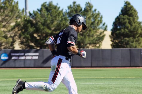 Nick Gonzales rounds the bases on one of his program record-tying three home runs on the day.