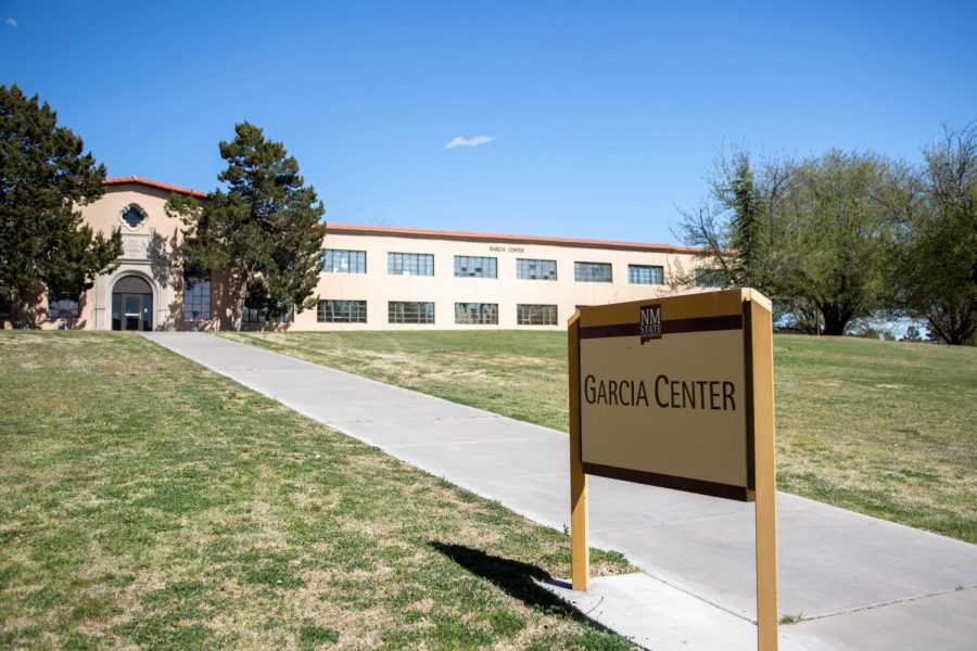 Garcia Annex looks dormant on the now vacant campus of NMSU. 