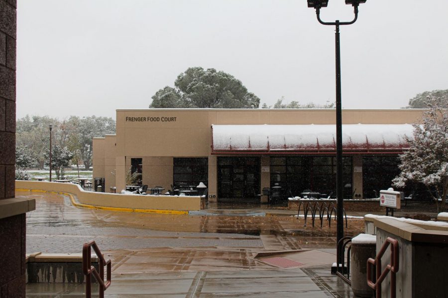 Frenger Food Court covered in snow 