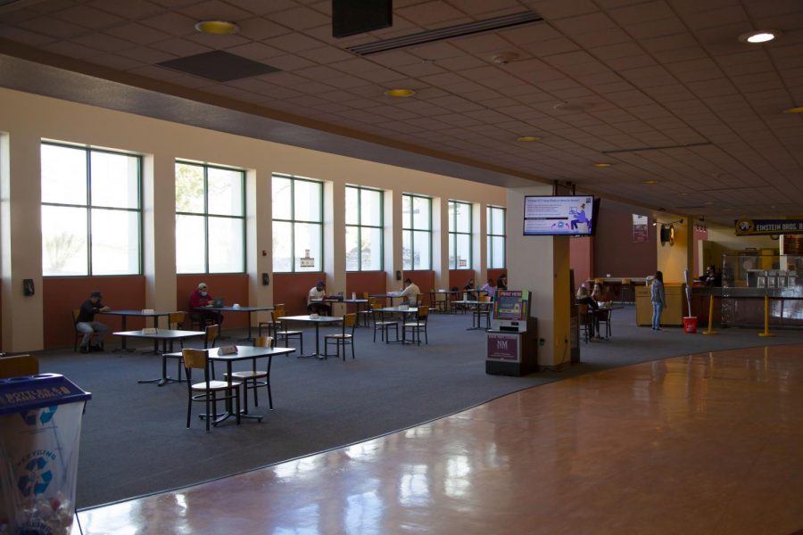 Students return in a limited capacity to eat at the Crobett Food Court.