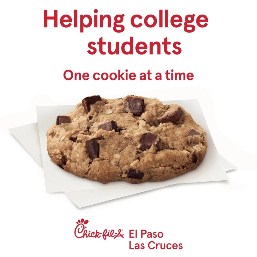 Local Chick-fil-As are collecting proceeds from cookie sales to support borderland students. Image courtesy of Chick-fil-A E. University Ave (1105 E University Ave, Las Cruces, NM).