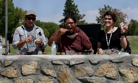 From right to left: Sergio Madrid, president of Graduate School Council; Michael Ray, Director of American Indian Programs; Liz Vigil, Family Outreach Specialist 