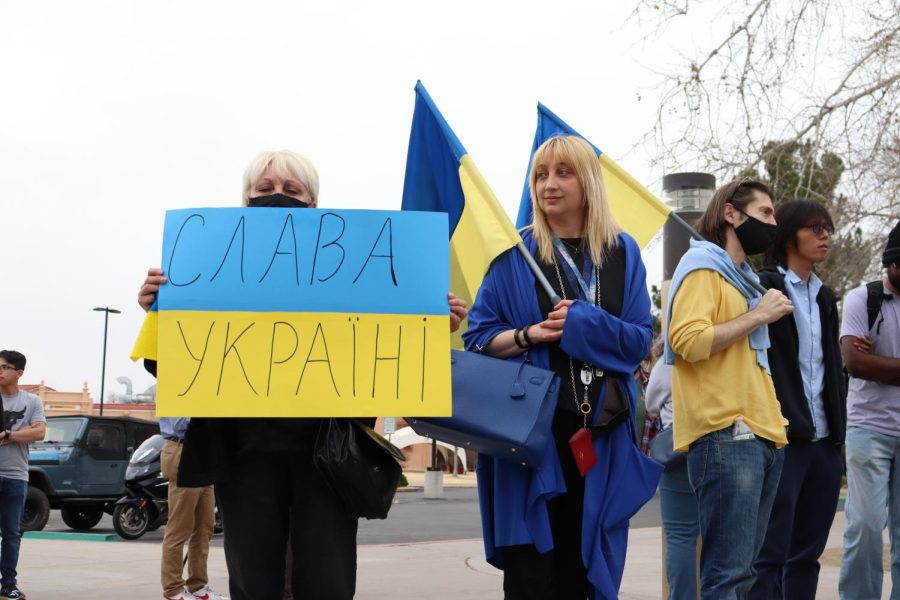 Photo Gallery: Community members gather at NMSU for Ukraine