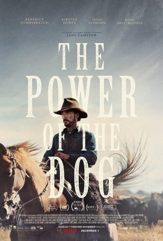 The Power of the Dog poster, directed by Jane Campion and starring Benedict Cumberbatch. 