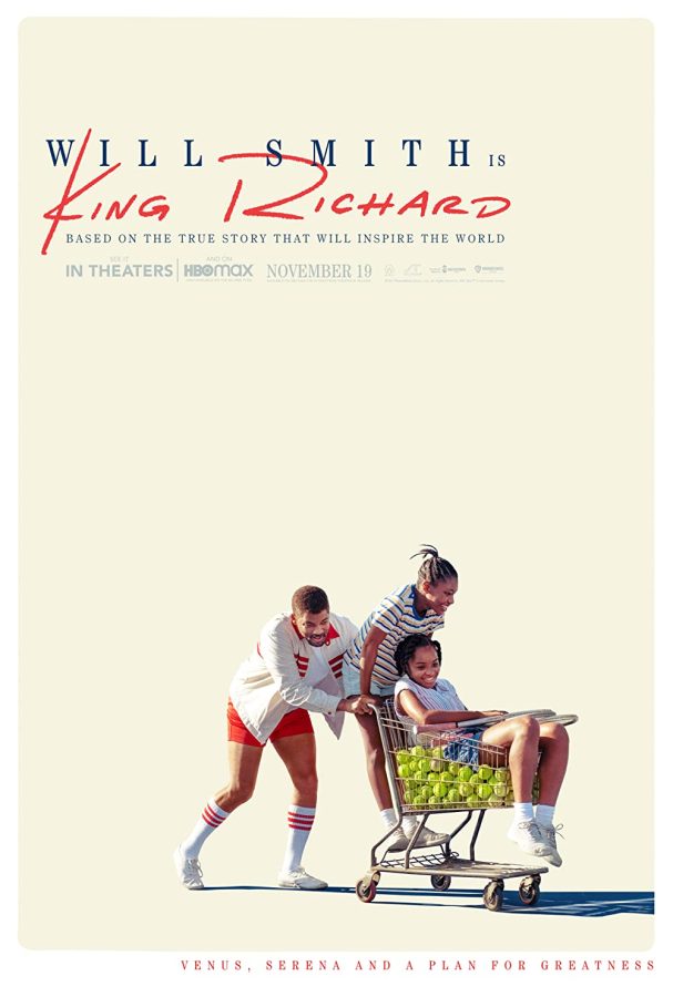 Movie poster for King Richard, starring Will Smith, Saniyya Sidney and Demi Singleton. 