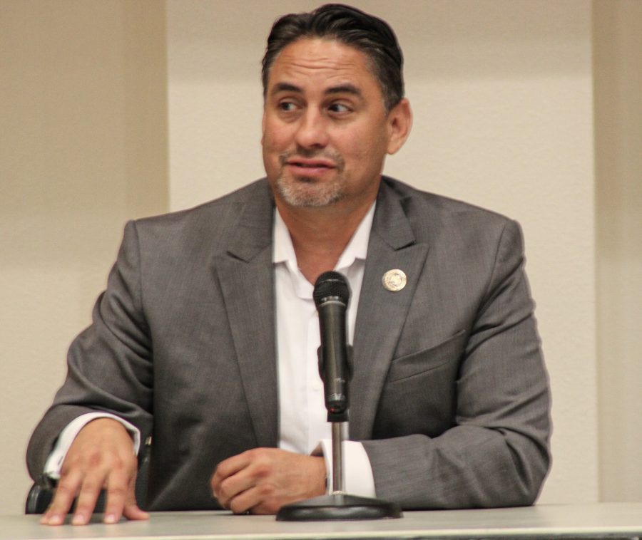Lt. Governor Howie Morales, Lieutenant Governor of New Mexico. A member of the Democratic Party speaking to NMSU college democrats.
Taken on April 26th.
