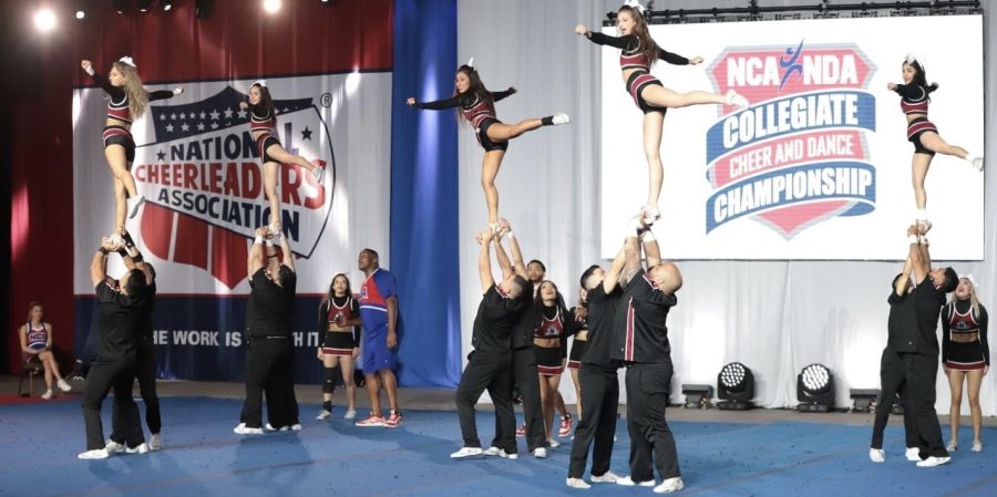 NMSU Cheer performing for the nationals. Date taken: April 10, 2022.