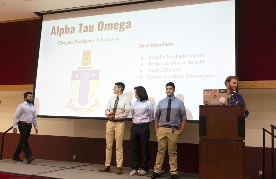 ATO presenting their New Member Class of 2022. Sept. 28, 2022.