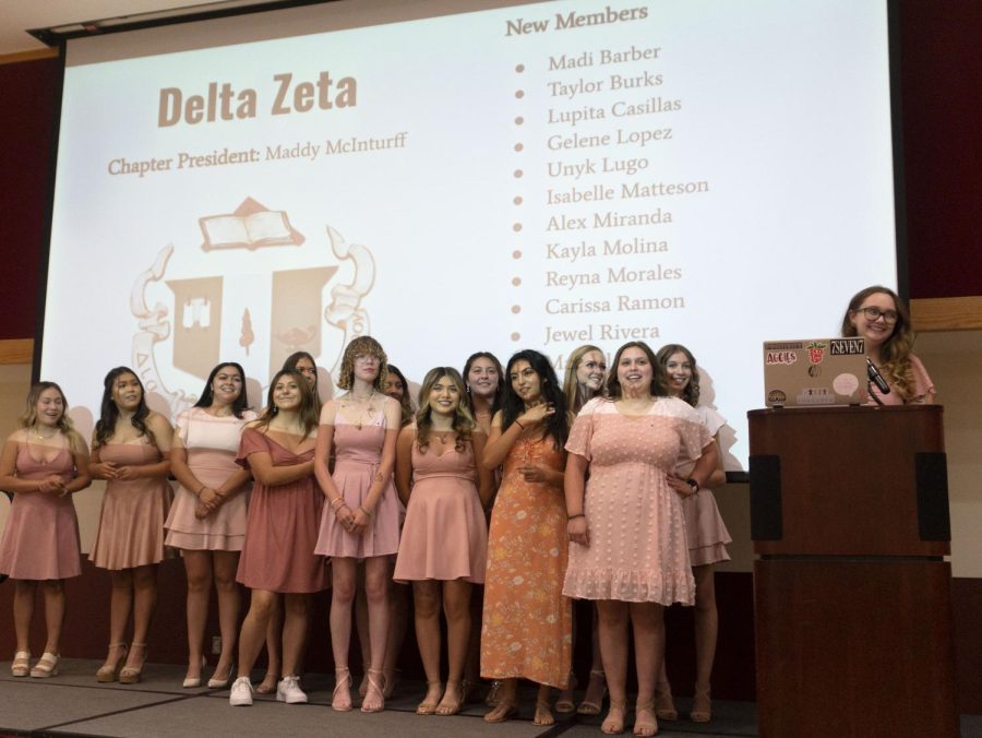 Delta Zeta presenting their New Member Class of 2022. Sept. 28, 2022.