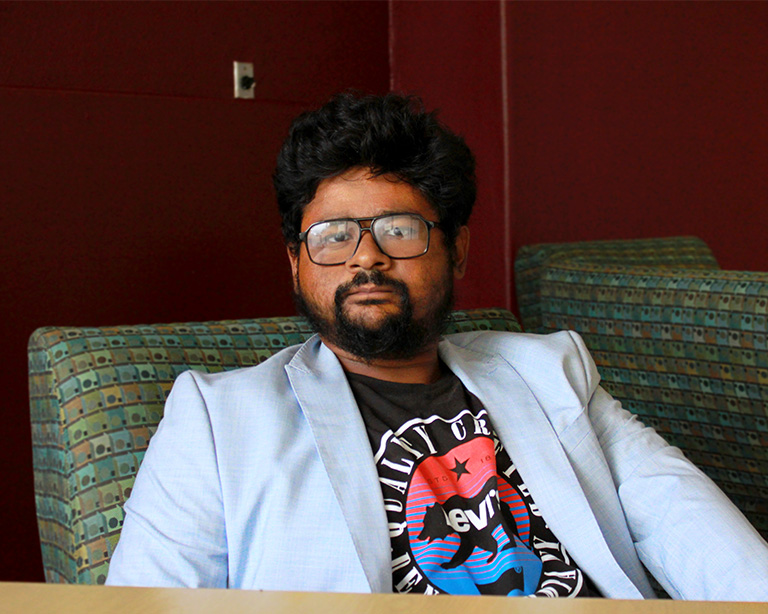 Sarbajit Basu, a graduate student and member of the Graduate Student Council, poses for a photo on Oct.17, 2022. 