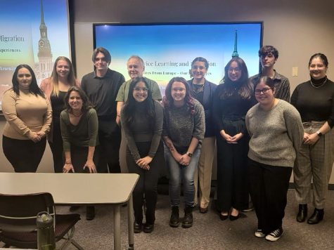 Government students presented their takeaways from a service learning project to Munich, Germany on Nov. 15, 2022, in Breland Hall.