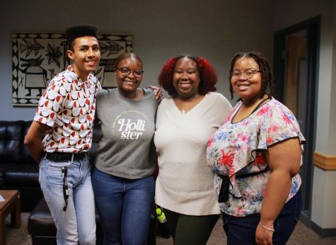 Black Student Association members gather in their new space on Oct. 7, 2022. From left to right, Ignacio Alvarado, Hunter Stewart, Kirsten Gentle and Imani Alexander. 
