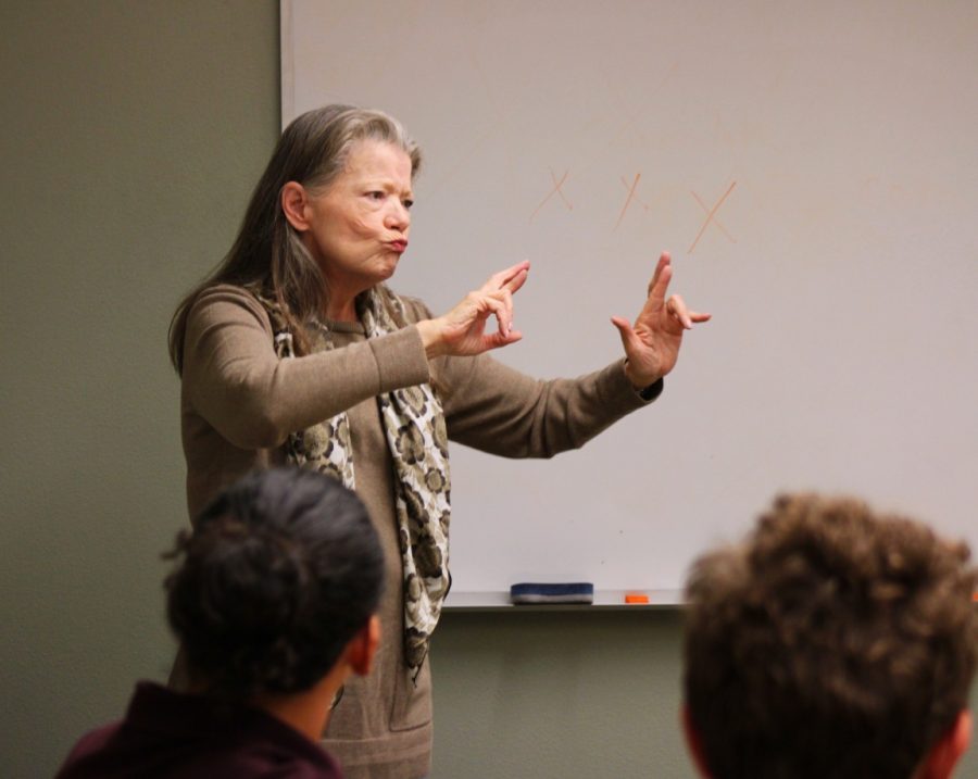 American Sign Language instructor, Sandra Williams, signs to her students, taken on Nov. 9, 2022