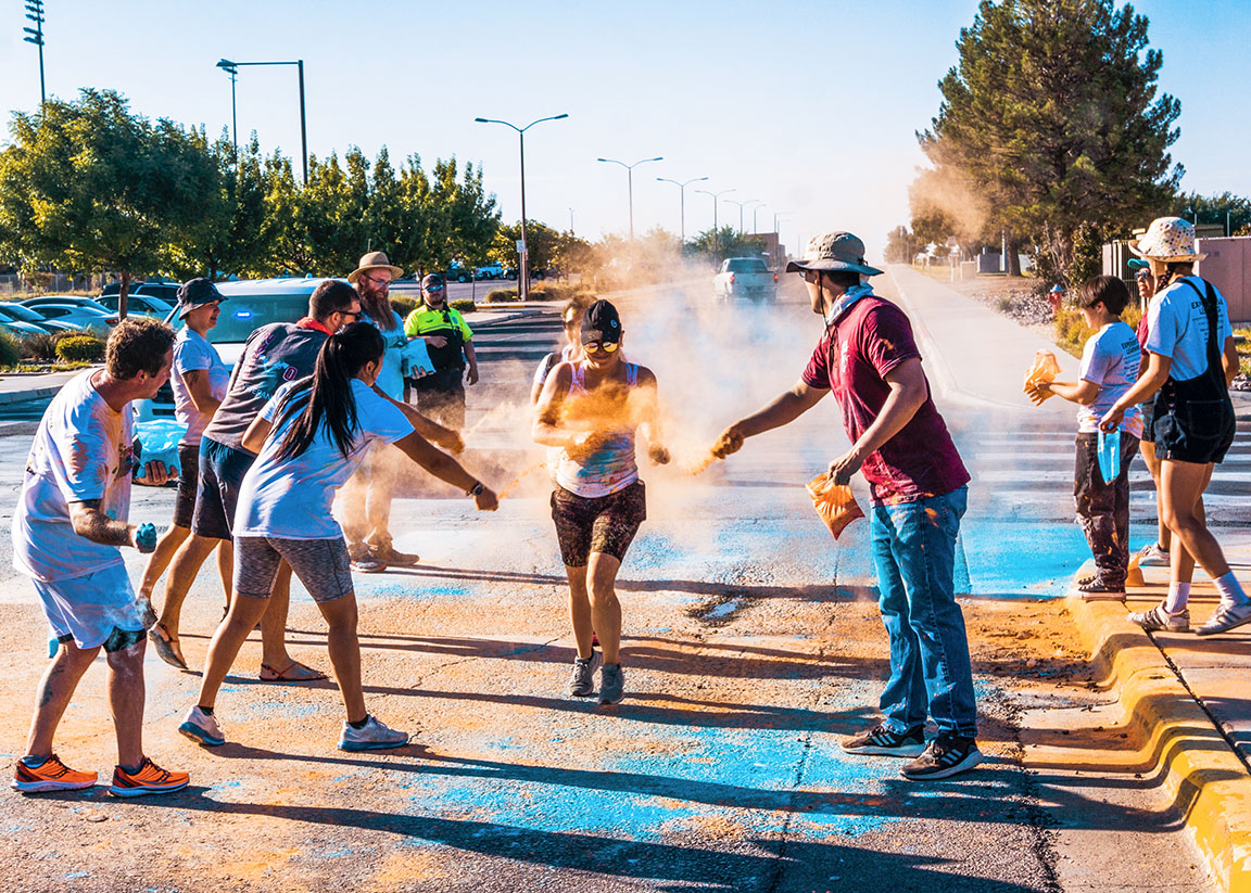 Community members and students alike showed up to participate in the color run on Saturday, Sept. 9.   