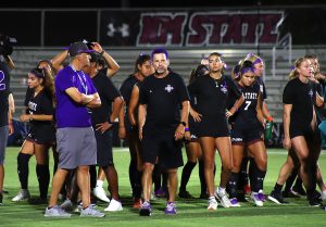 The Aggies sported Thalia Chaverrias favorite color, purple, to honor her memory on Aug. 31, 2023. 