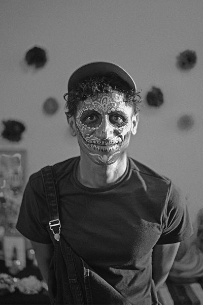 Arik Ruiz shows his Día De Los Muertos spirit by sporting Catrin face paint. Nov. 2, 2023.