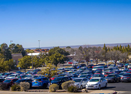 Many of NMSUs students parking lots are operating near or at capacity. Feb. 13, 2024.