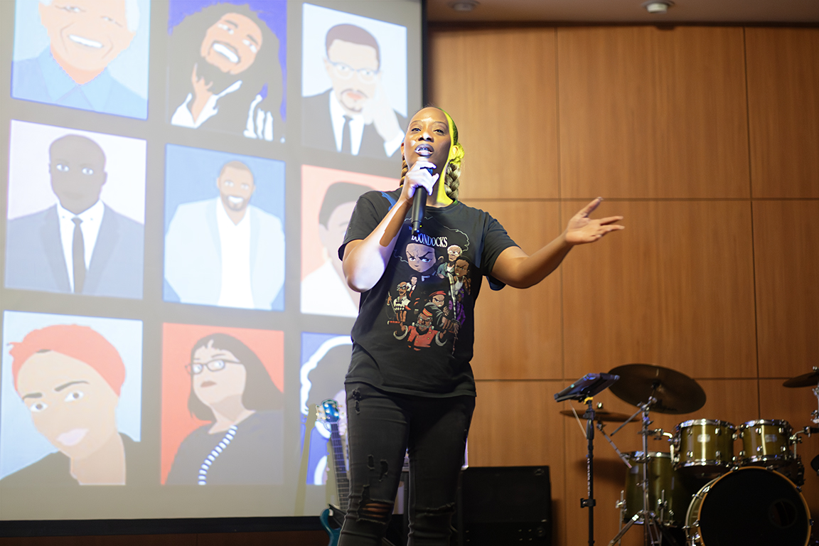 Comedian Sha’rita shared her personal life experiences through comedy on Feb. 17, 2024.