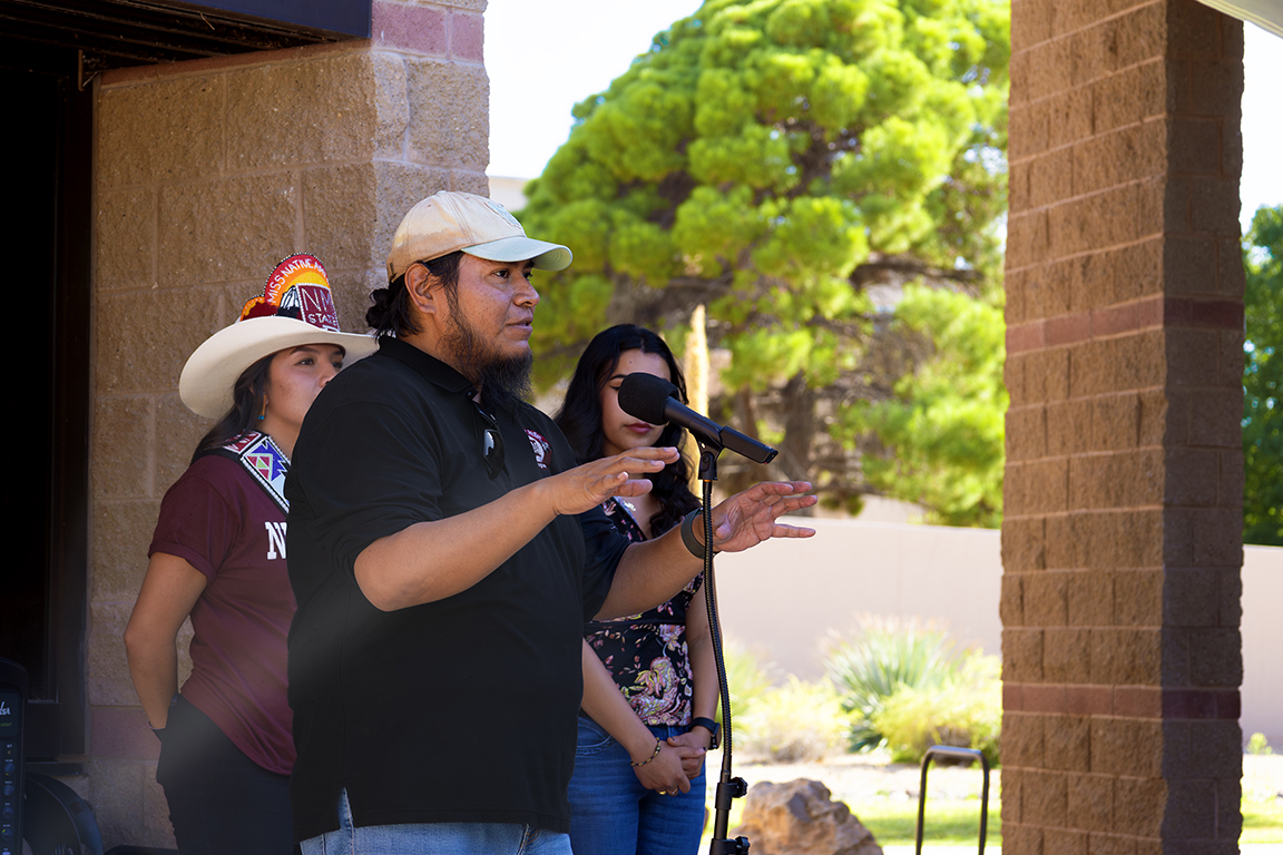 Michael Ray the Director of the American Indian Program thanks attendees for coming to the open house on Sep. 10, 2024.