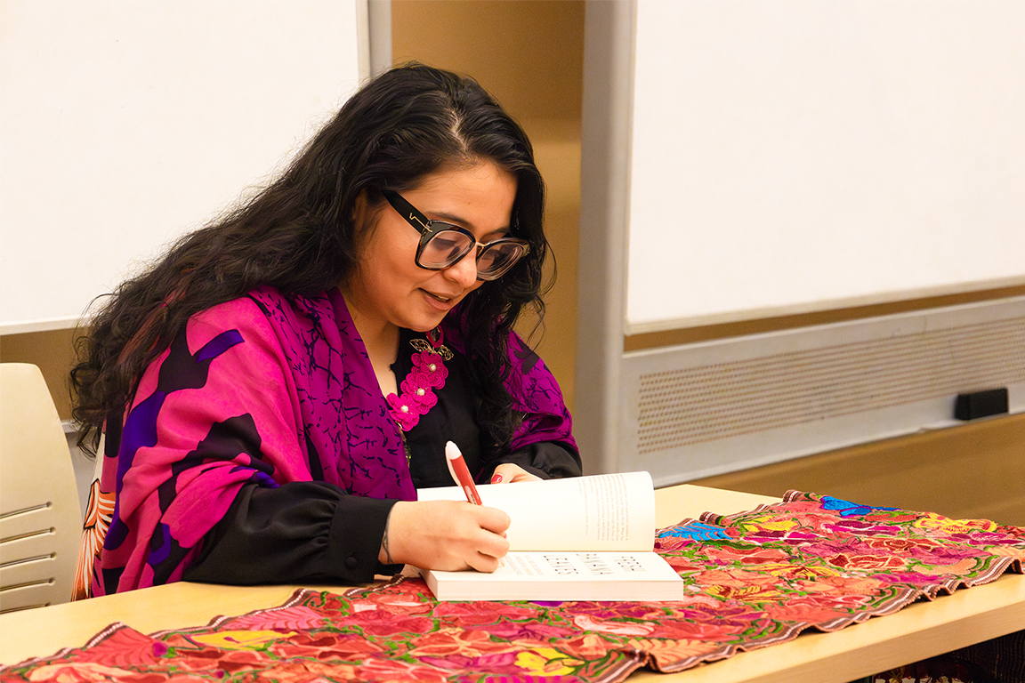 Jessica Hernandez visited the NMSU campus to talk about her book “Fresh Banana Leaves: Healing Indigenous Landscapes through Indigenous Sciences” on Sept. 17, 2024.