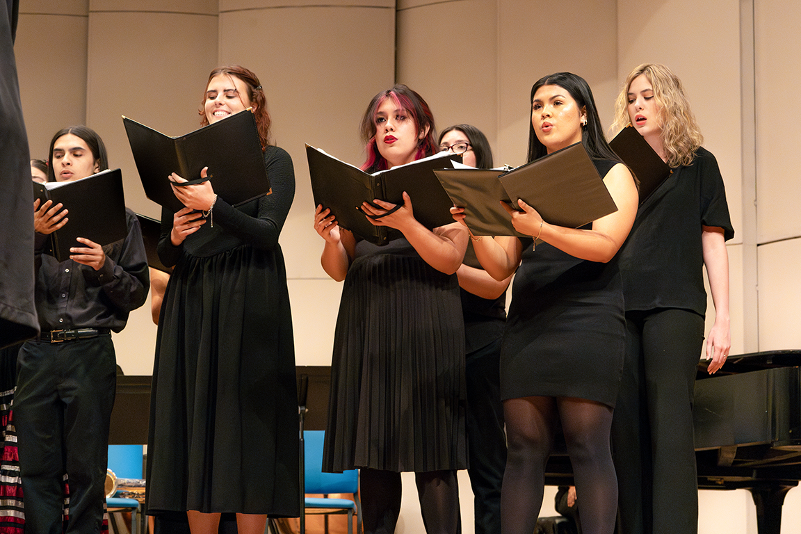 NMSU University Singers perform two pieces under the guidance of conductor Stephanie Reyes. Sept. 22, 2024. 

