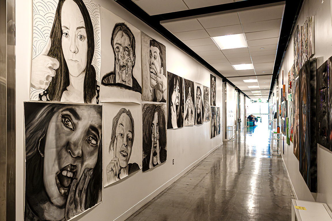 Hallway walls were covered in art for guests to enjoy. Nov. 9, 2024. 