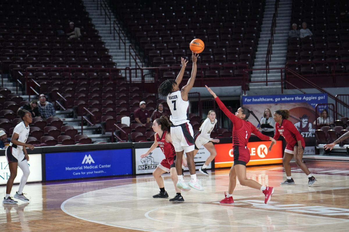 The NMSU women's basketball team plays the Jacksonville State University Gamecocks on Thursday, Feb. 20, 2025 at the Pan American Center. 

(Courtesy of NMSU Athletics)  