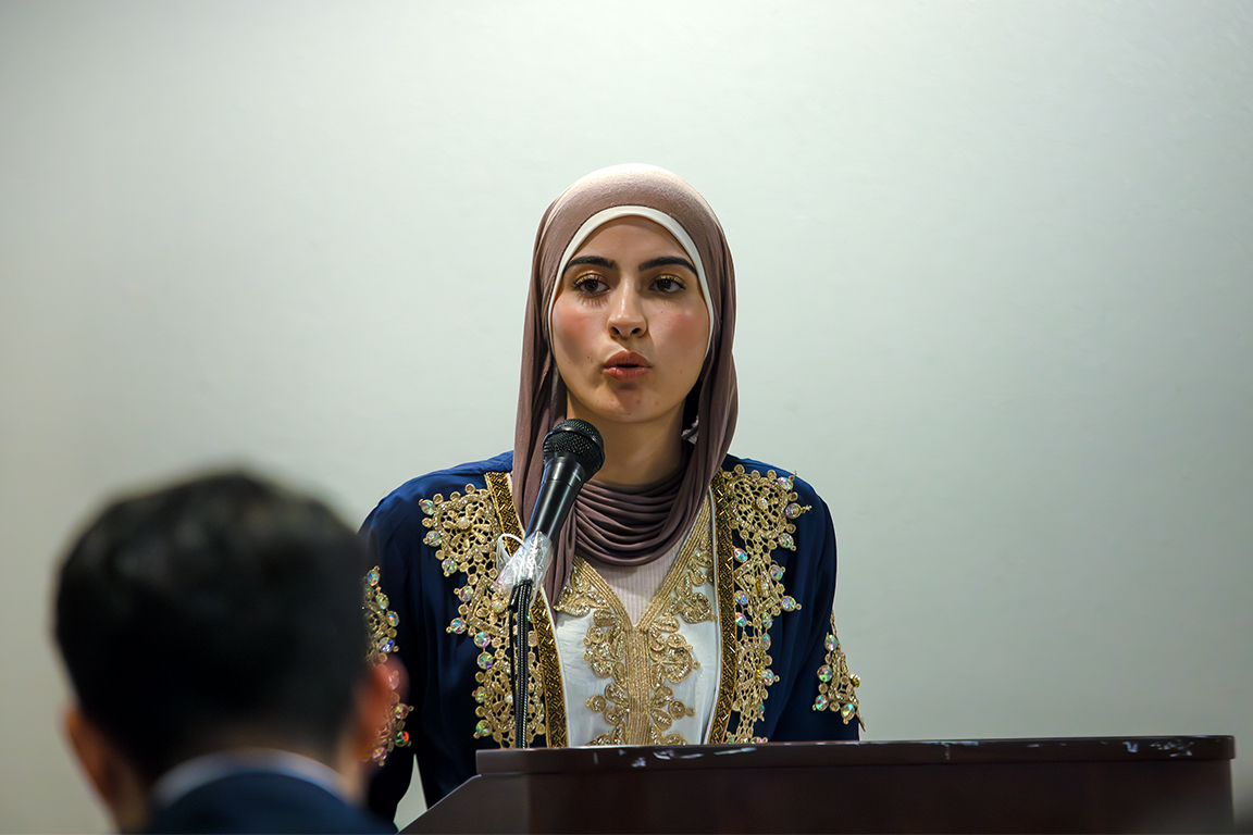 ASNMSU President, Ala Alhalholy, gave a speech to the senate about her and ASNMSU’s accomplishments throughout the past year. Mar. 6, 2025. 