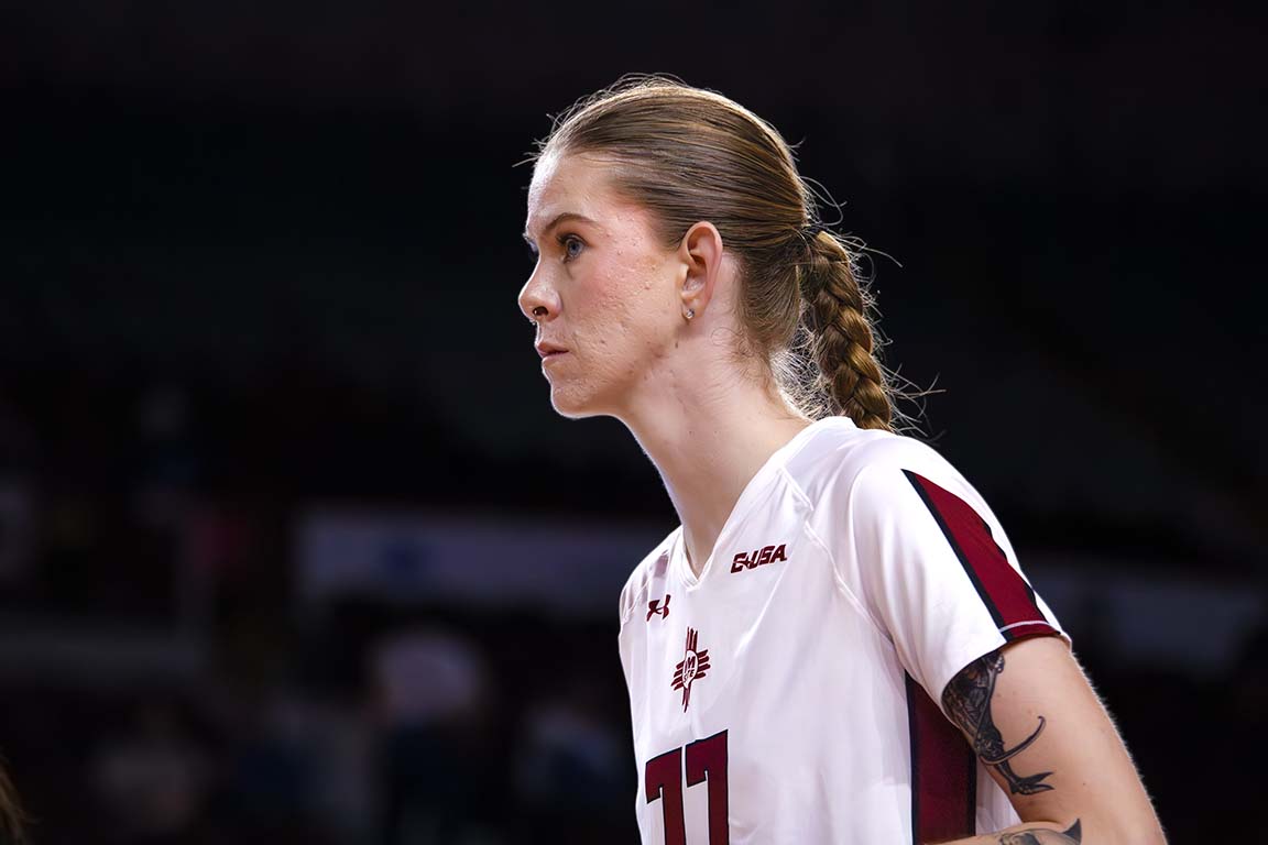 ​​Zoe Ziegle at the NMSU vs UNM match at the Pan American Center, September 17.