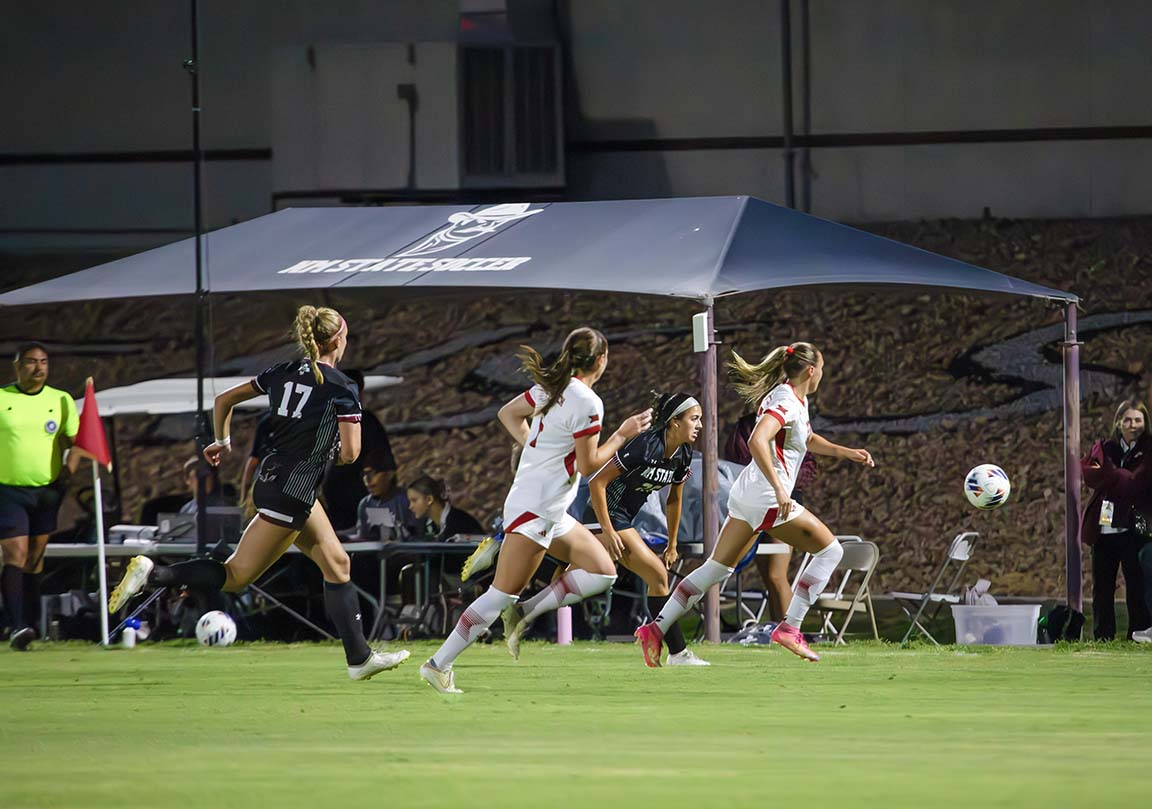 New Mexico State Women's Soccer showed strong and resilient defense at Thursday night's game on September 9, 2025.  