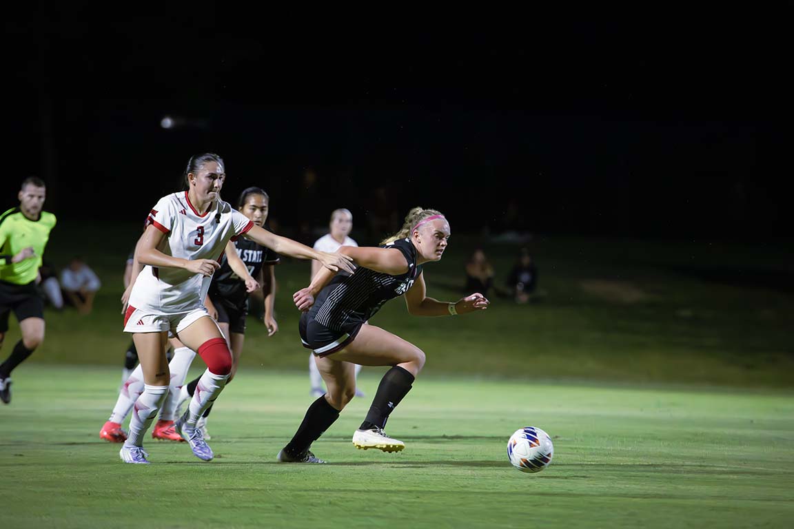  Defender/Midfielder Rachel Haan battles the Red Raiders at the Women's Soccer vs Texas Tech game on September 9, 2025.  