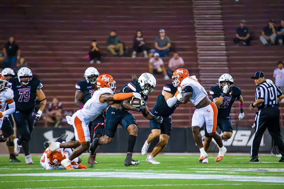 New Mexico State secured a 37–10 win over Sam Houston at Aggie Memorial Stadium on October 2, 2025. 