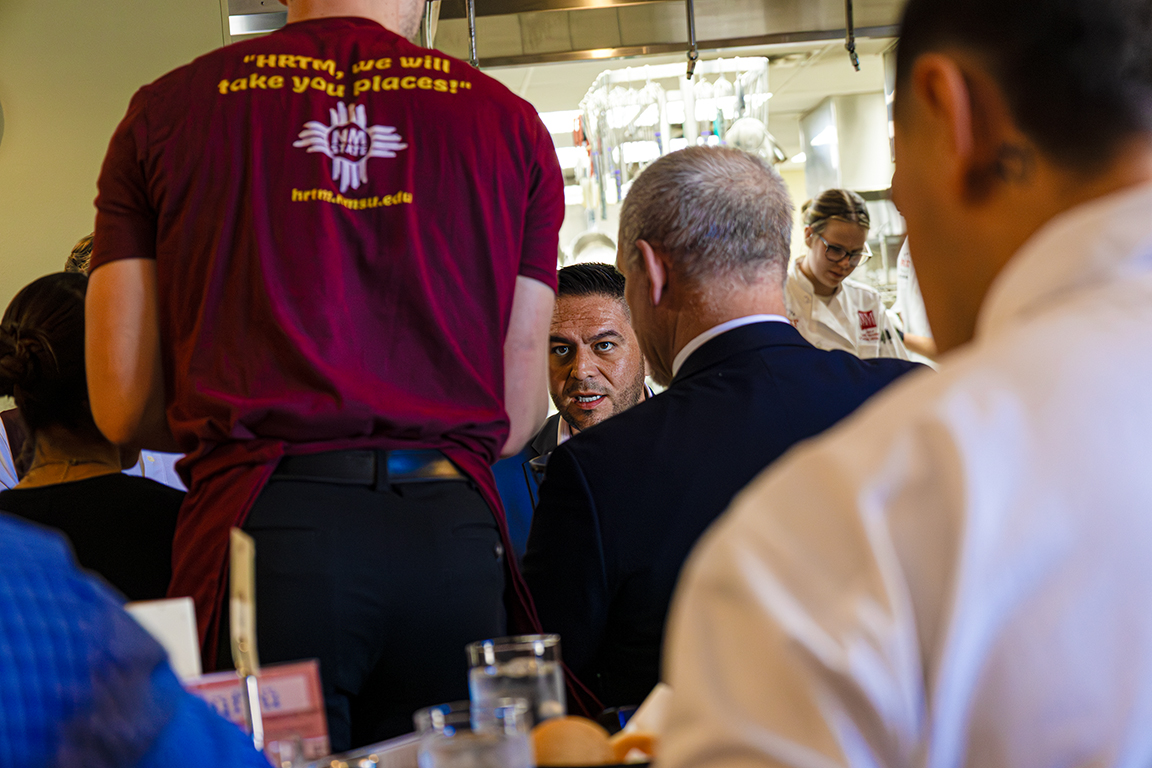 Gabe Vasquez talked to students about his experience as an NMSU alumni and their experiences as students. Oct. 24, 2025. 