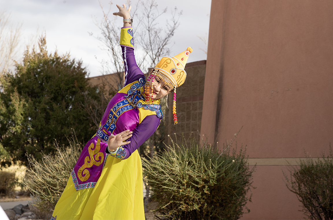 Ningning Yao performing a cultural dance during the NMSU ‘s Lunar New Year. Feb.17,2026 