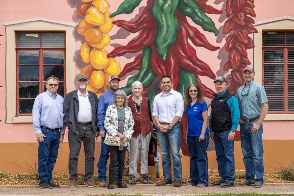 Attendees gather for a group photo during Rep. Gabe Vasquez’s visit to the Fabian Garcia Research Center. April 7, 2026.