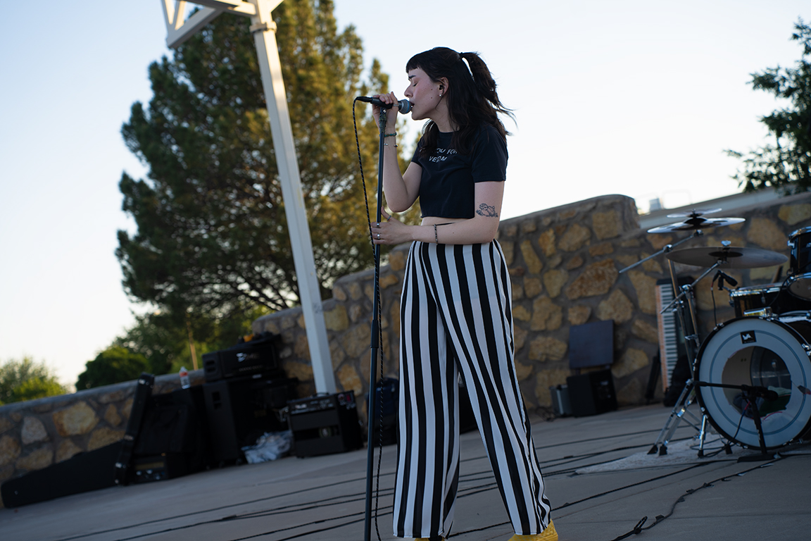 Micaela Bernal of For Me For You band singing. April 16, 2026.