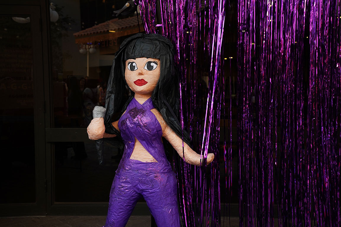 A Selena-themed piñata is displayed during Selena Day festivities April 16, 2026, at New Mexico State University in Las Cruces, N.M. 